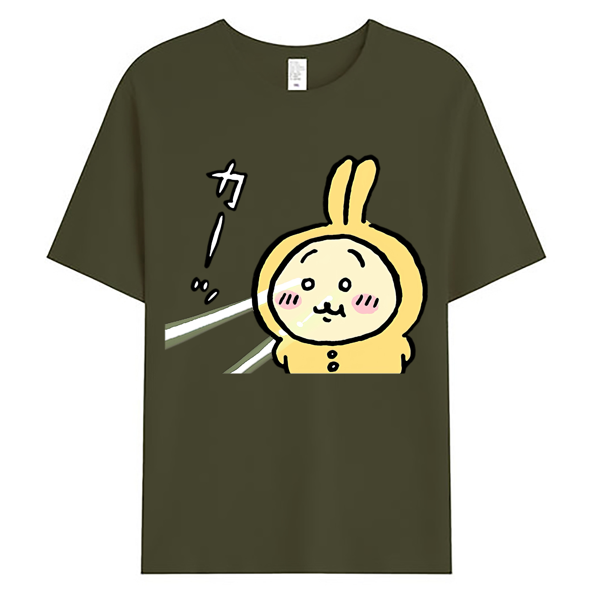 （画像用） ちいかわ うさぎ Chii-kawa usagi 綿100％ メンズ半袖Tシャツ｜肌触りやわらか＆通気性
